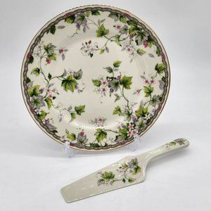 Andrea by Sadek Serving Plate and Pie Server Floral Vines